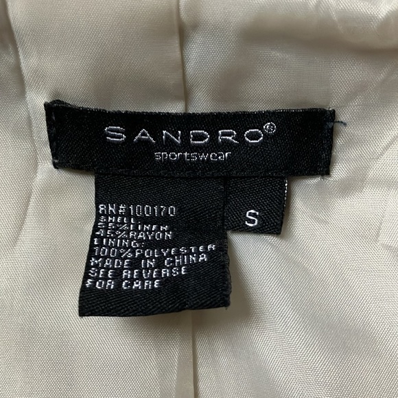 Sandro Linen Blend Short Jacket with 3/4 Sleeves - Picture 11 of 13